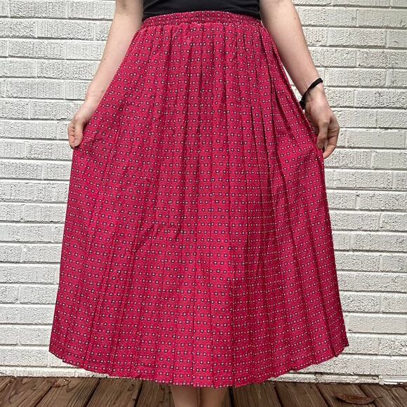 Leslie Fay Vintage 90's Red Maxi Skirt - Picture 1 of 3
